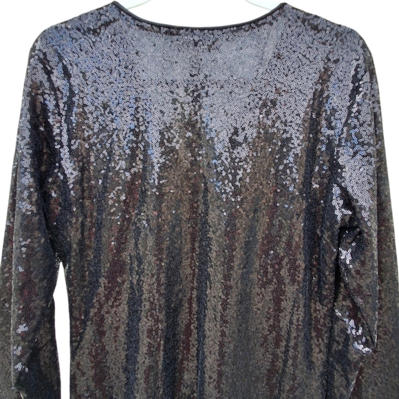 Anna-Kaci Black Sequin Embellished Open Front Sequin Jacket Women Size Medium - Picture 8 of 16